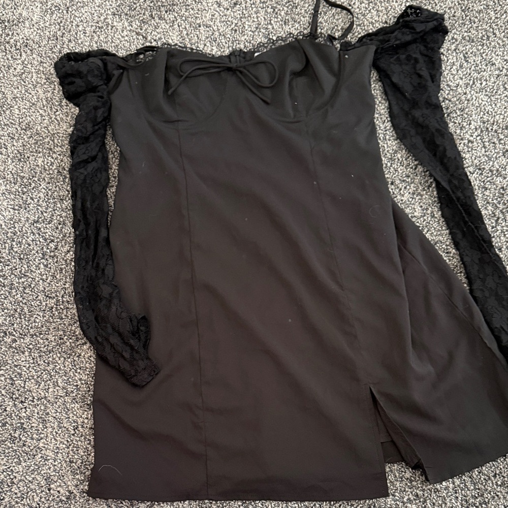 Princess Polly Black Lace Long Sleeve Dress